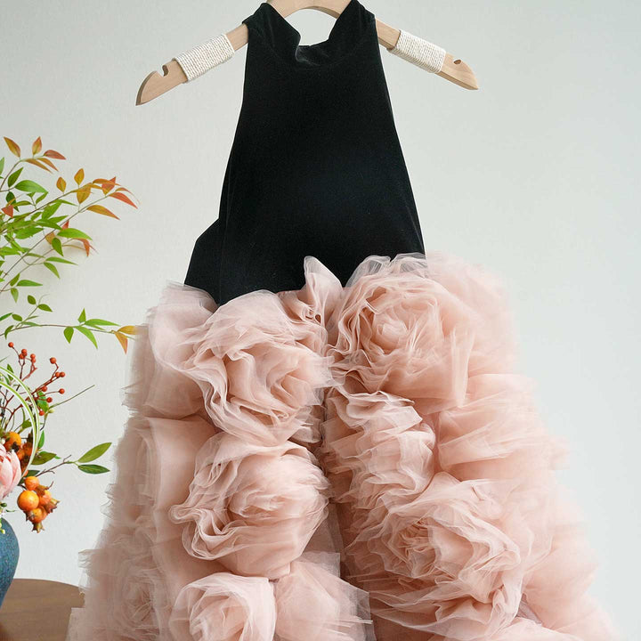 Pink Flower Girl Dress for Birthday Wedding Party Photoshoot J583