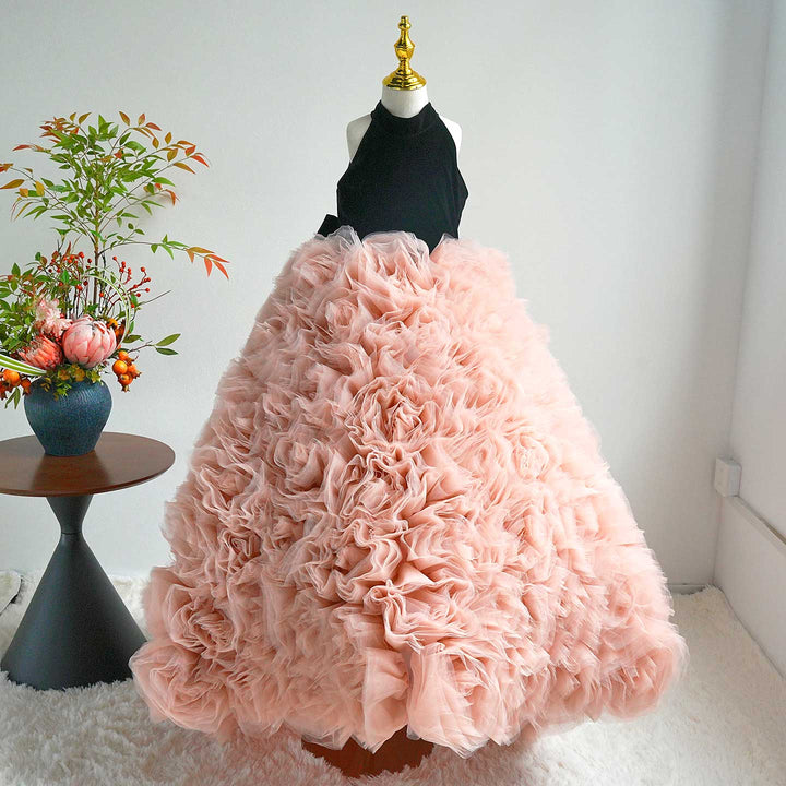 Pink Flower Girl Dress for Birthday Wedding Party Photoshoot J583