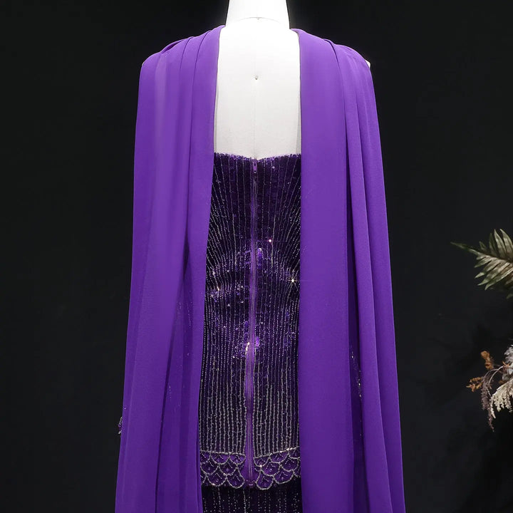 Luxury Orange Sparkle Strapless Peplum Pageant Evening Dress with Scarf SS560