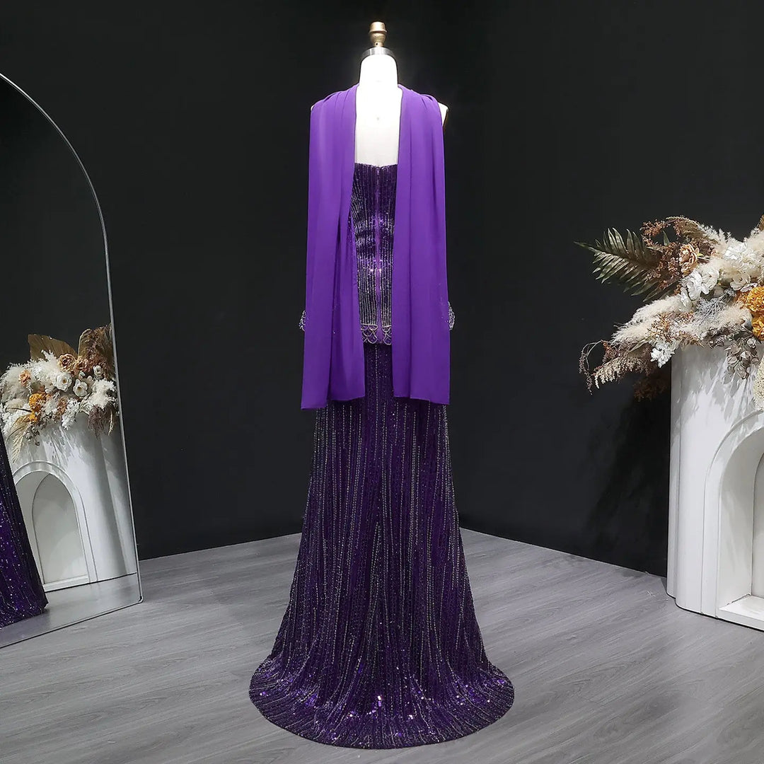 Luxury Orange Sparkle Strapless Peplum Pageant Evening Dress with Scarf SS560