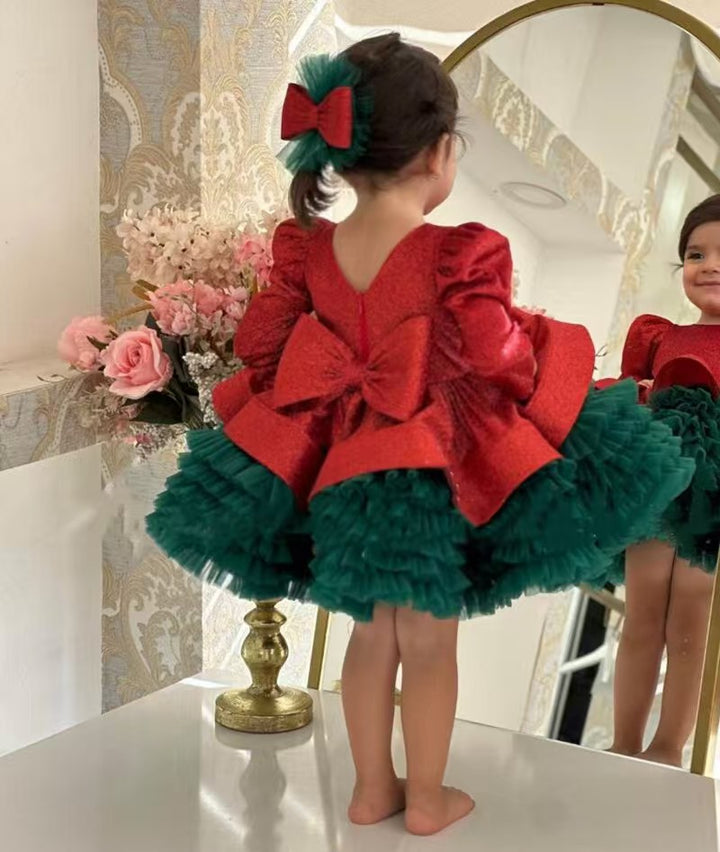 Cute Kids Christmas Princess Dress for Holiday Birthday Party D193