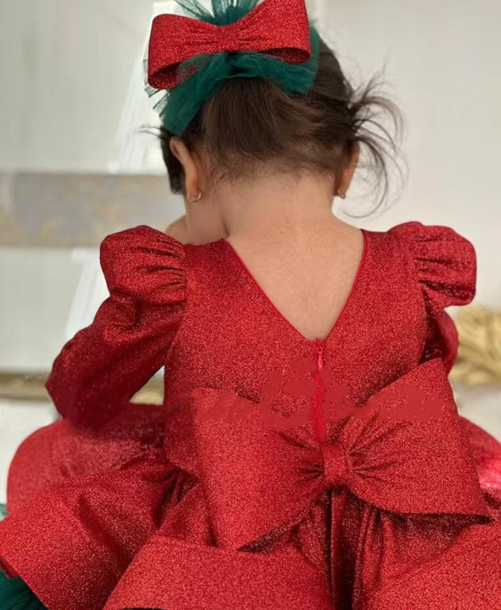 Cute Kids Christmas Princess Dress for Holiday Birthday Party D193