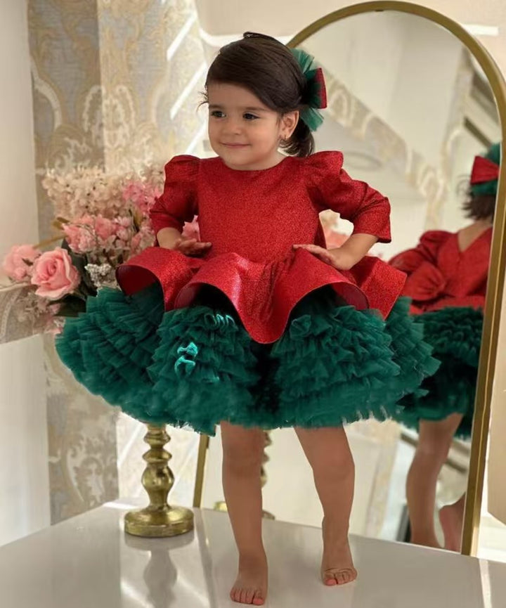 Cute Kids Christmas Princess Dress for Holiday Birthday Party D193