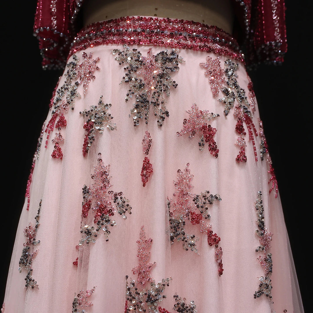 Luxury Dubai Blue Yellow 2 Pieces Evening Dresses SS490