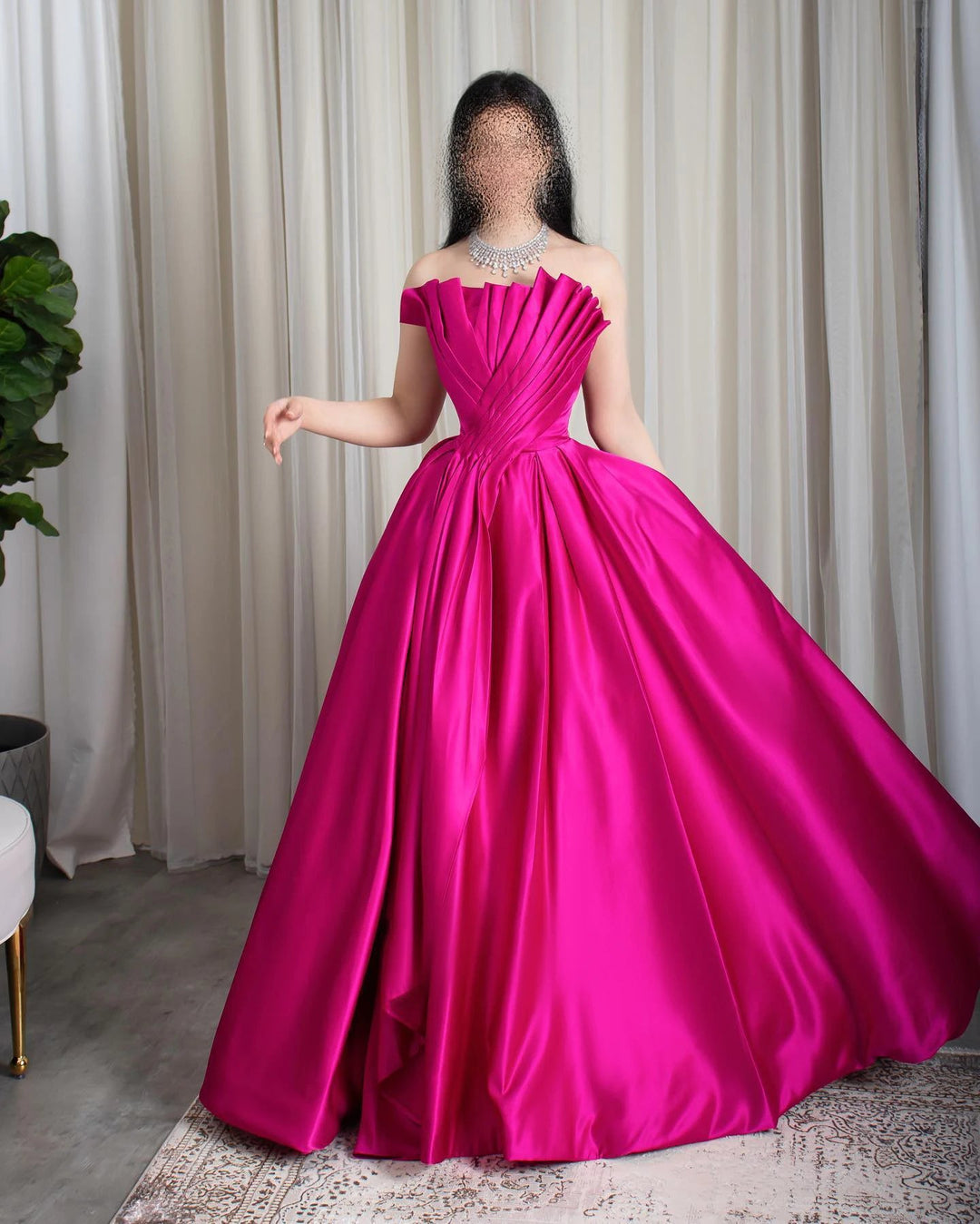 fuchsia bridesmaid dresses plus size Fuchsia Bridesmaid Dress Chiffon Size Large