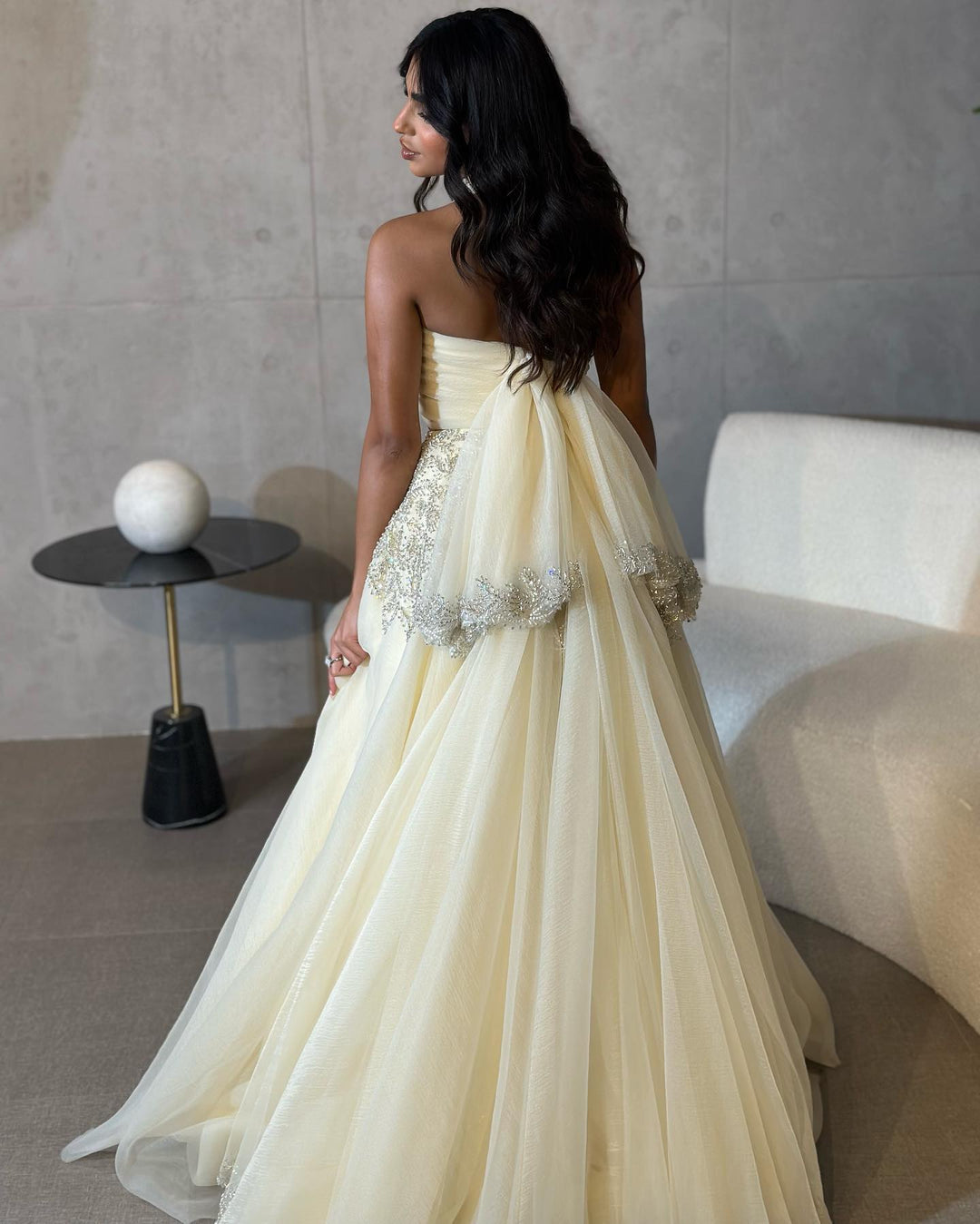 Saudi Arabic Halter Beige Dubai Evening Dress SS444, Beige / 12 Saudi Arabic Halter Beige Dubai Evening Dress SS444, Beige / 12