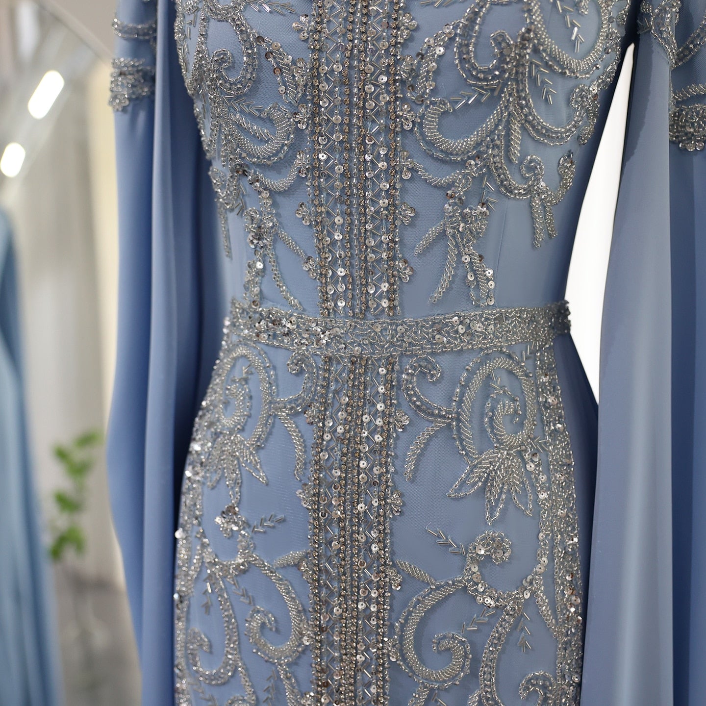 Luxury Dubai Navy Blue Muslim Evening Dress for Women Wedding Party 20 –  Chellen-prom