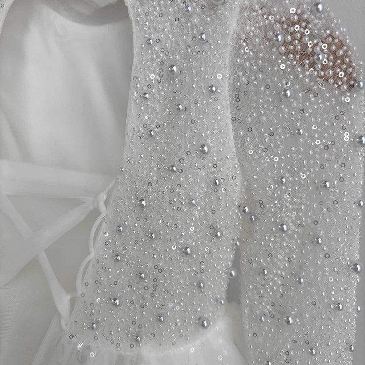 Elegant Long Princess Girl Dress with Flowers for Birthday Party D176