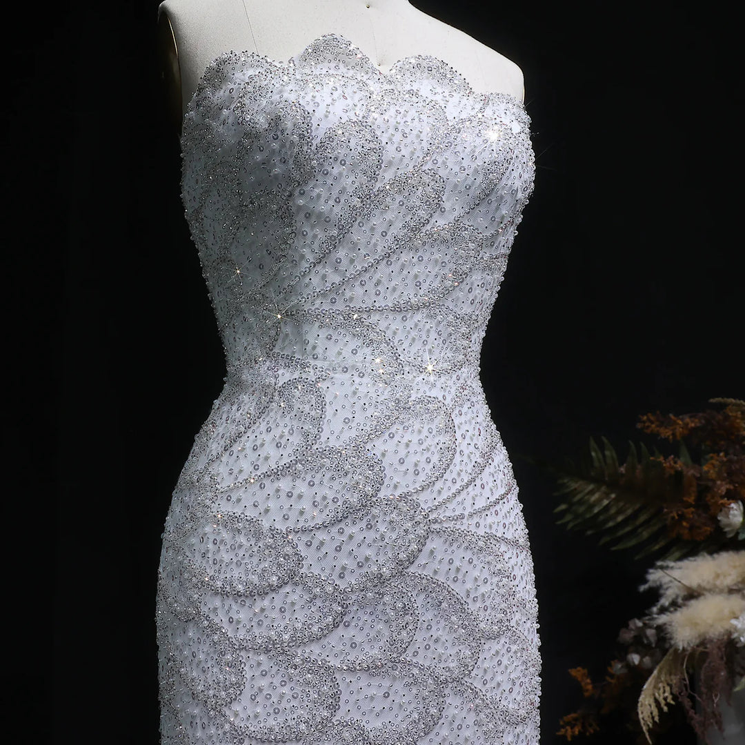 Elegant Emerald Green Strapless Evening Dress SS601