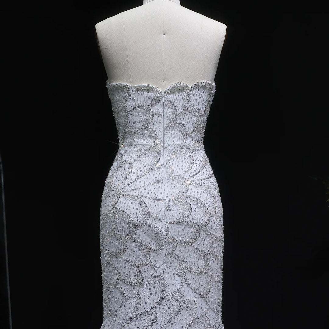 Elegant Emerald Green Strapless Evening Dress SS601