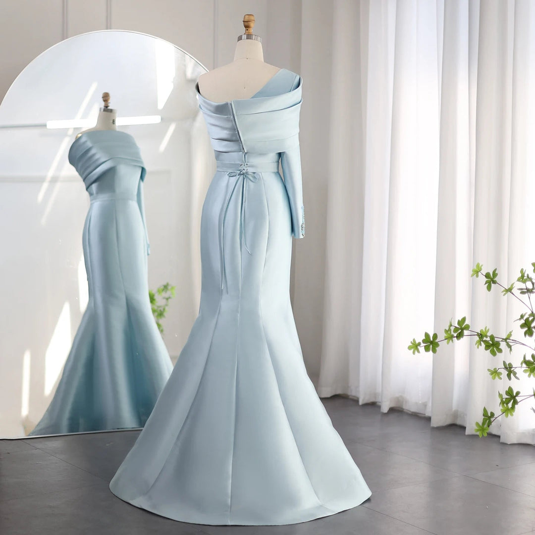Yellow One Shoulder Mermaid Evening Dress with Cape SF014, Yellow / 16 Yellow One Shoulder Mermaid Evening Dress with Cape SF014, Yellow / 16