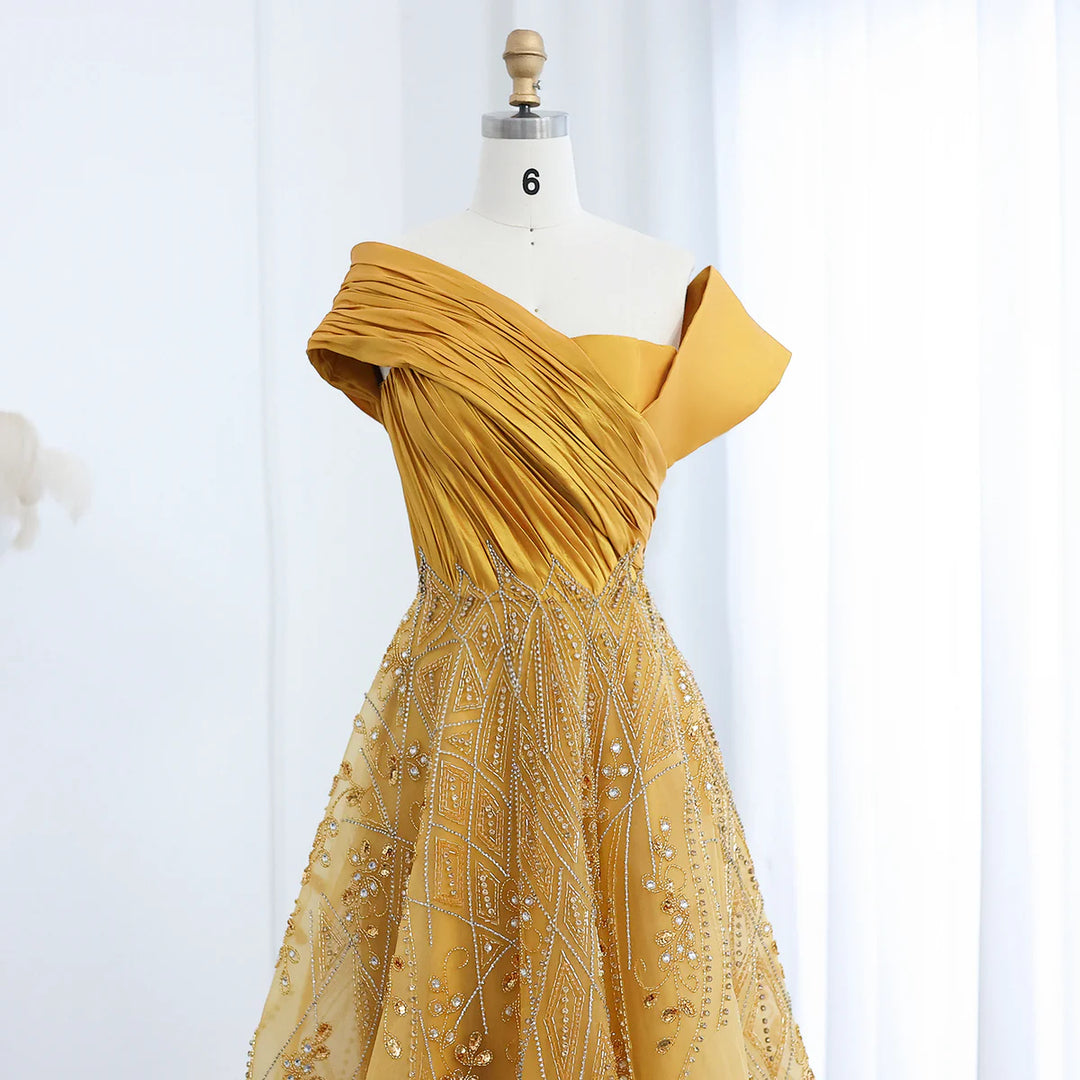 Glamorous Burgundy Off Shoulder Beaded Prom Dress SS582