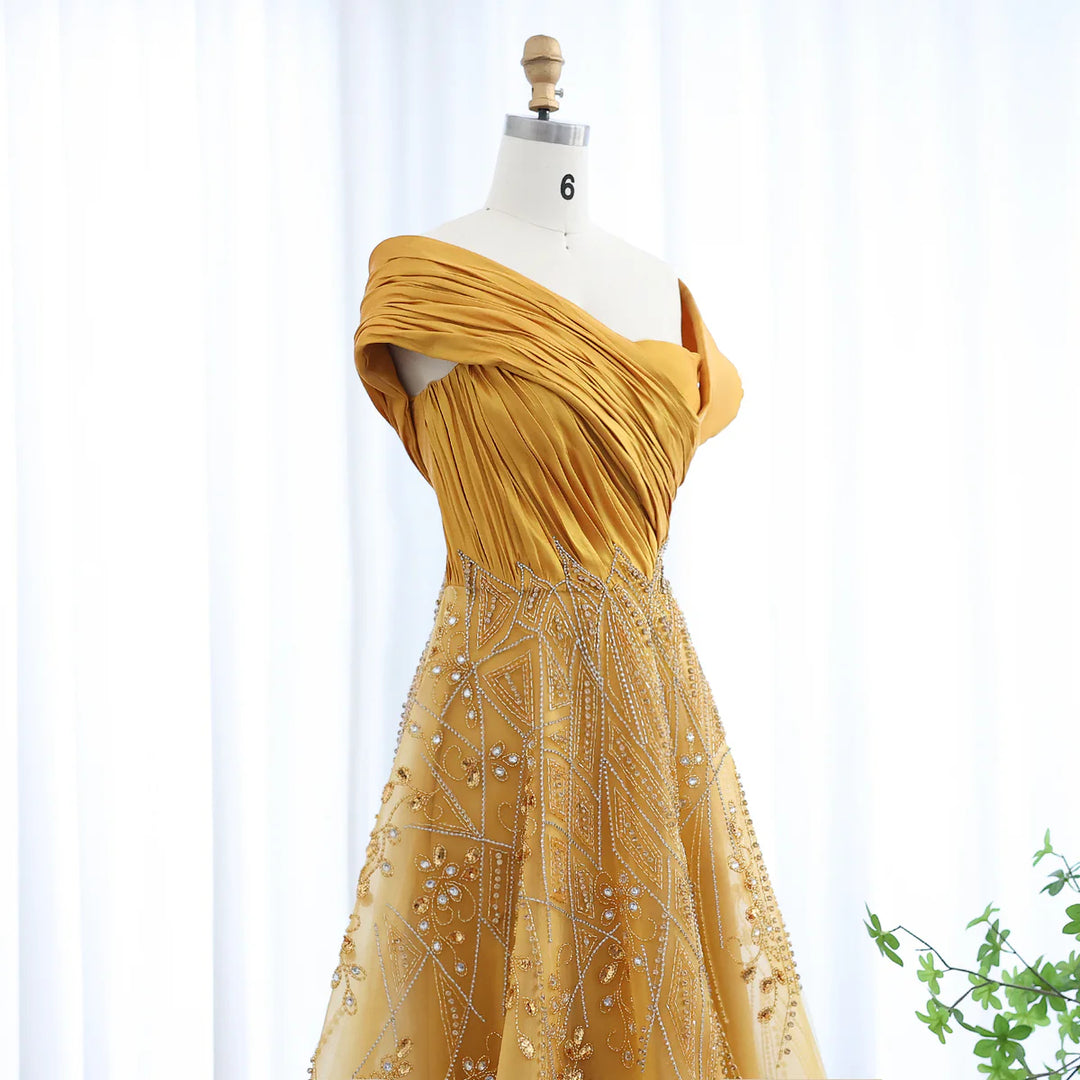 Glamorous Burgundy Off Shoulder Beaded Prom Dress SS582