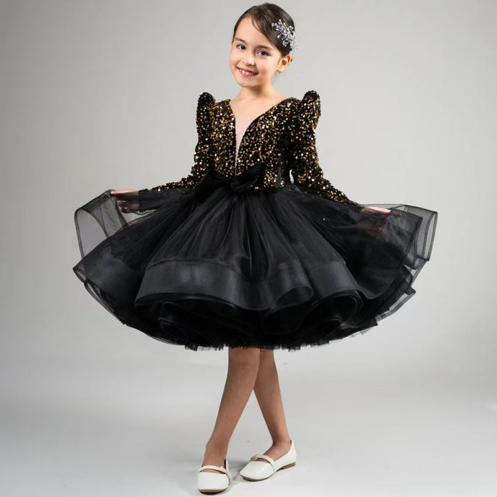 Fuchsia Lace and Sequin Flower Girl Dress for Wedding Birthday Party J570