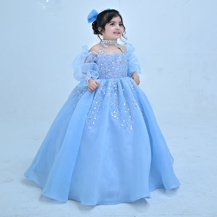 Glamorous Crystal Princess Girl Gown for Birthday and Pageant J437
