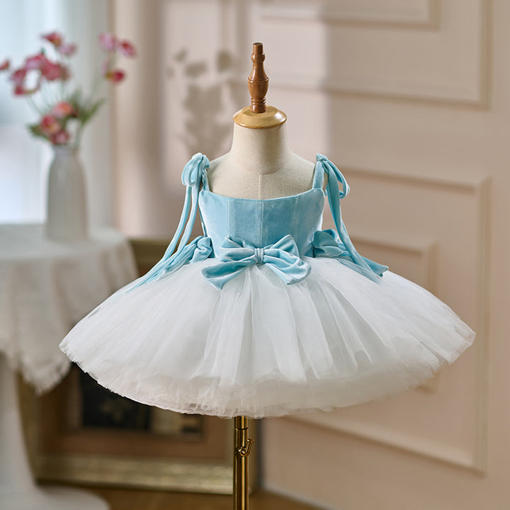 Pink and White Flower Girl Dress for Girls Birthday Party Performance D117