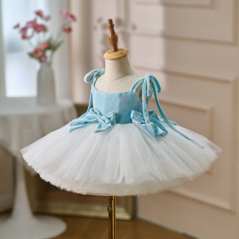 Pink and White Flower Girl Dress for Girls Birthday Party Performance D117