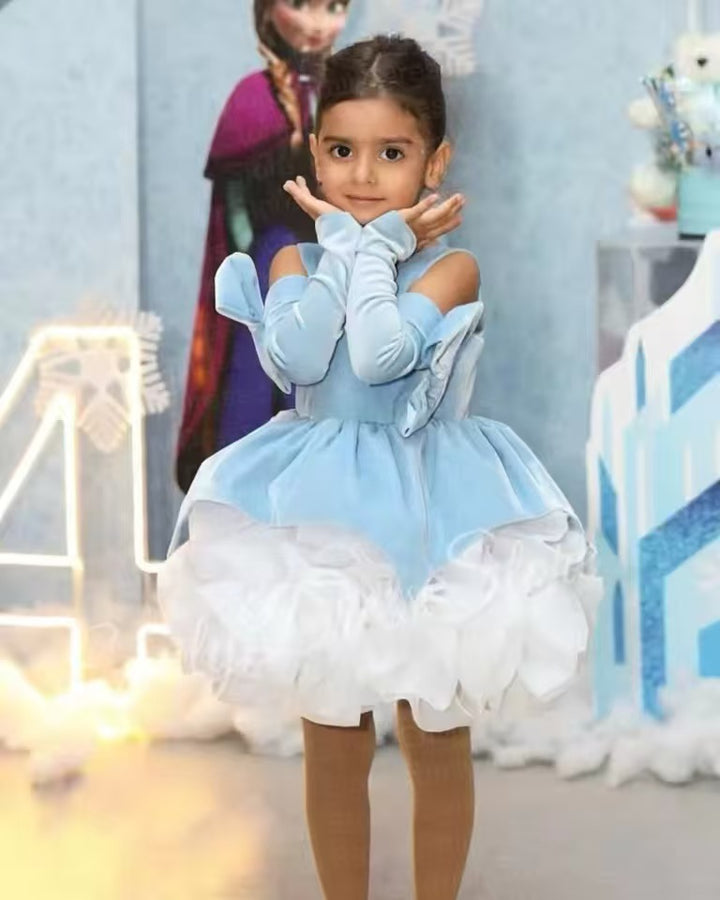 Dreamy Princess Girl Dress with Flowers for Party Pageant J593