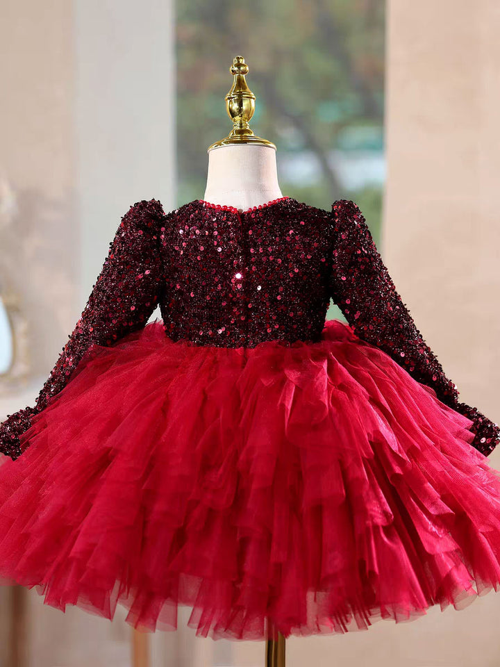 Festive Long Sleeve Princess Dress for Girls Christmas Birthday Party D204