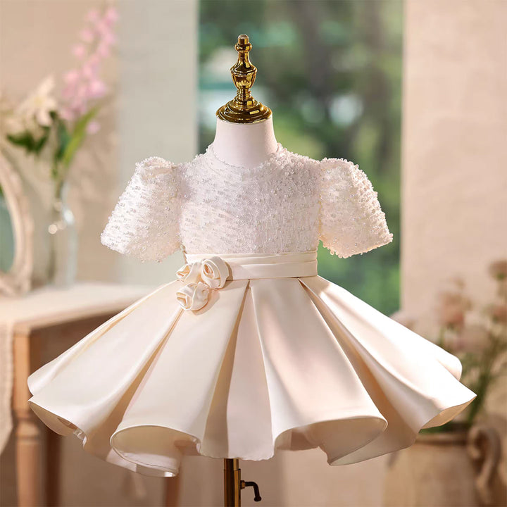 Elegant Toddler Party Gown with Fluffy Tulle Flower Girl Dress D135