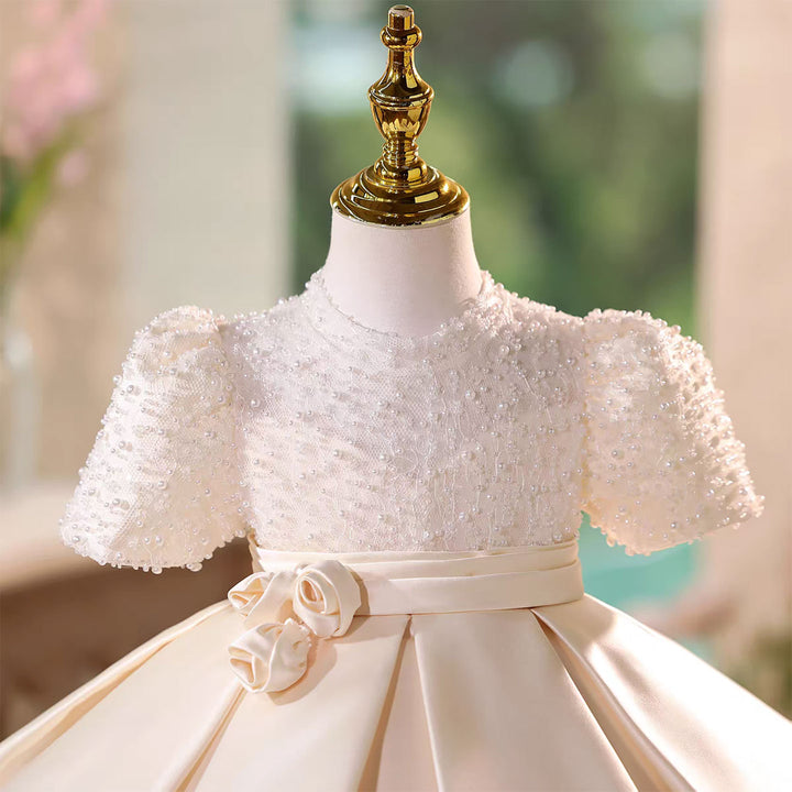 Elegant Toddler Party Gown with Fluffy Tulle Flower Girl Dress D135