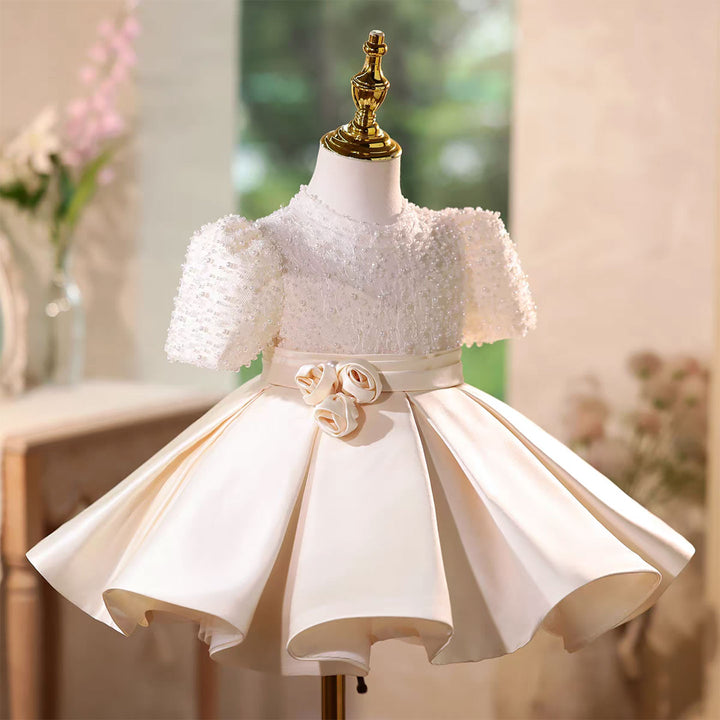 Elegant Toddler Party Gown with Fluffy Tulle Flower Girl Dress D135