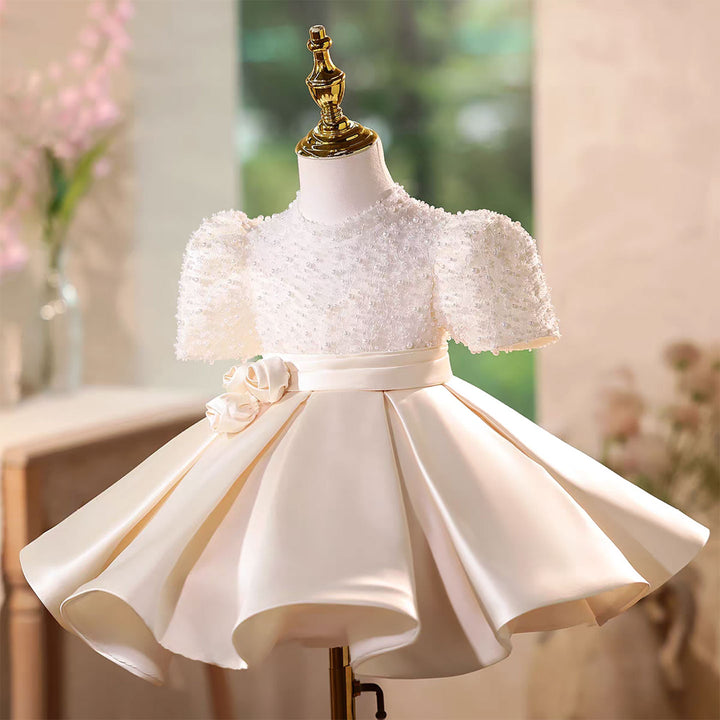Elegant Toddler Party Gown with Fluffy Tulle Flower Girl Dress D135