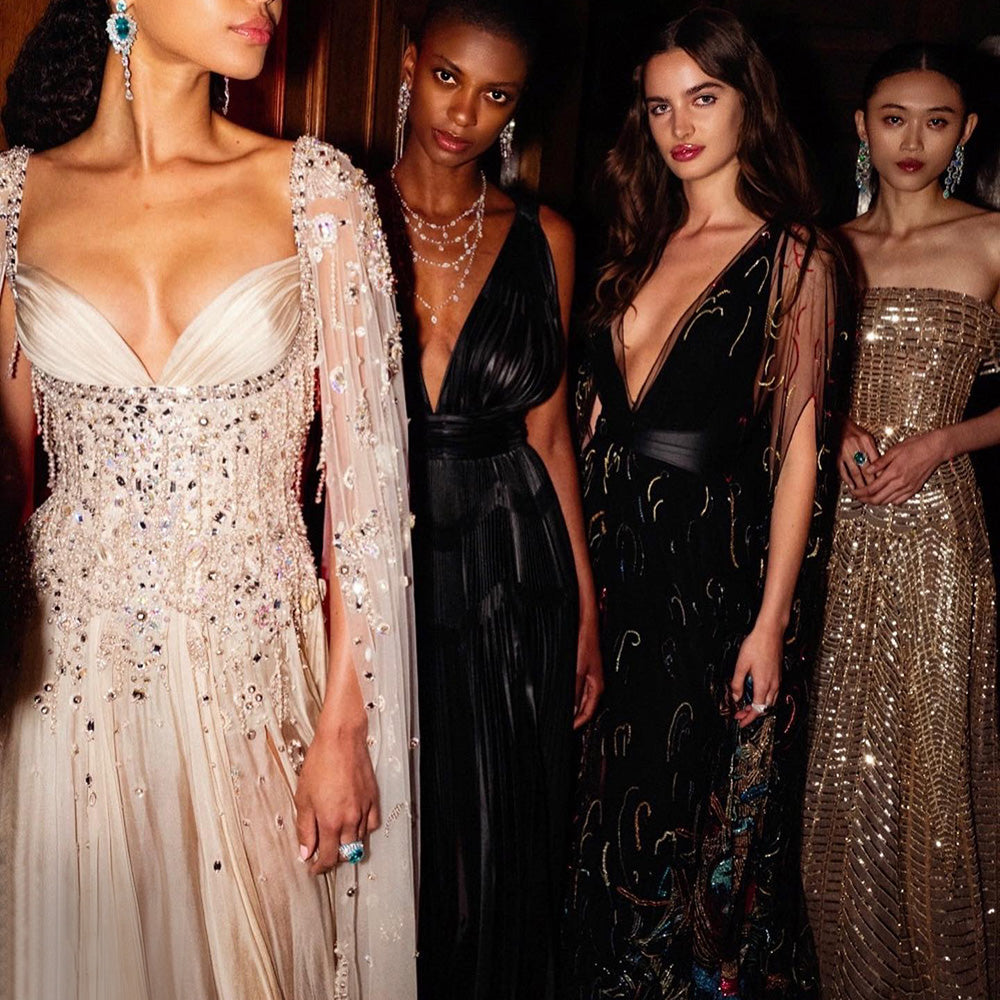 Champagne Dubai Evening Dresses Luxury Women Wedding Party Gown SS376