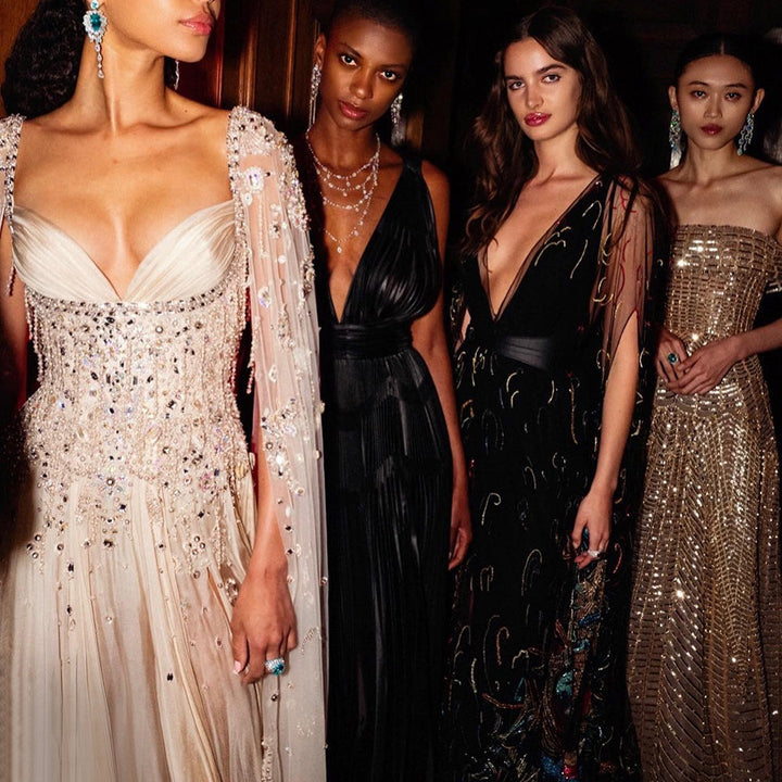 Champagne Dubai Evening Dresses Luxury Women Wedding Party Gown SS376