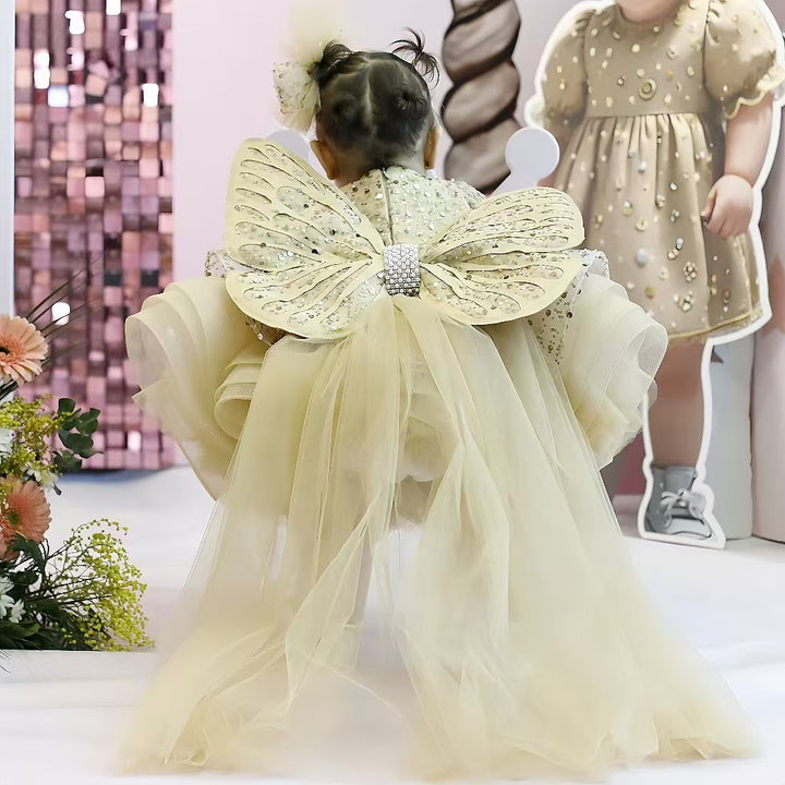 Luxury Princess Girl Gown Kids Birthday Wedding Party Dress J592