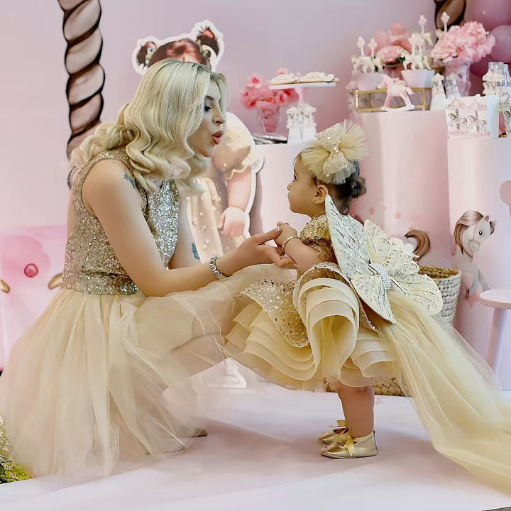 Luxury Princess Girl Gown Kids Birthday Wedding Party Dress J592