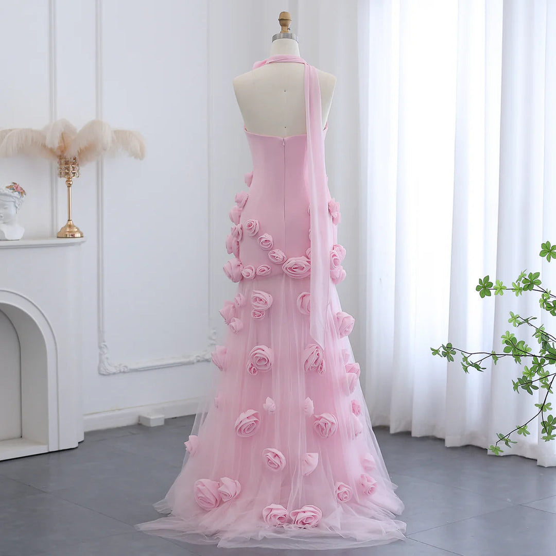 Luxury Rose Pink One Shoulder Mermaid Evening Dresses for Women Wedding Party High Slit Long Prom Formal Gowns DreamyVow Luxury Rose Pink One Shoulder Mermaid Evening Dresses for Women Wedding Party High Slit Long Prom Formal Gowns DreamyVow