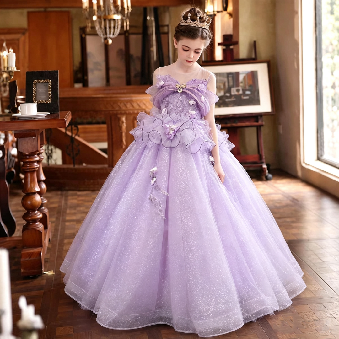 Dreamy Vow D308 Lilac girls formal gown, front