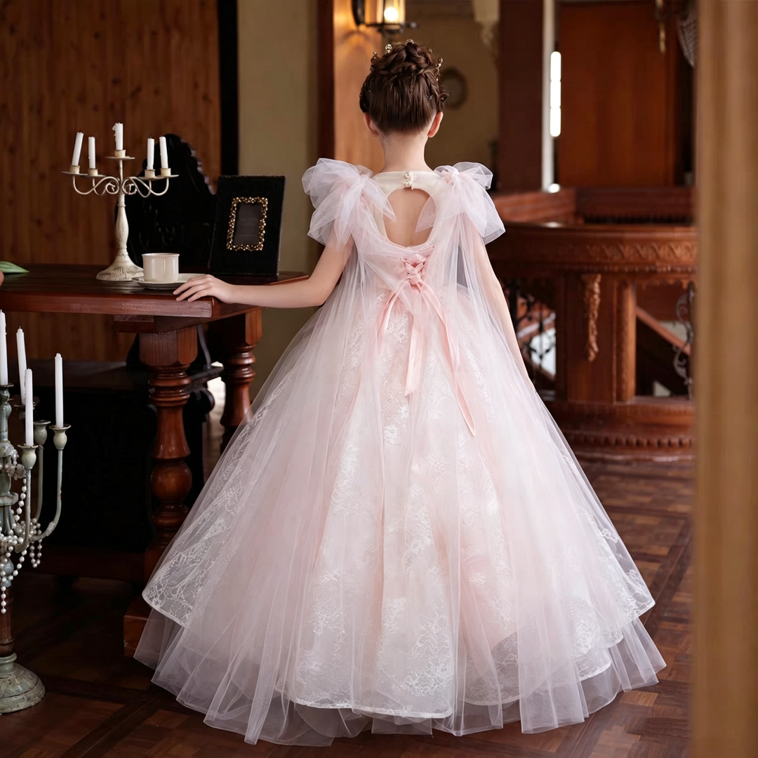 Dreamy Vow D333 Pink girls formal gown, back