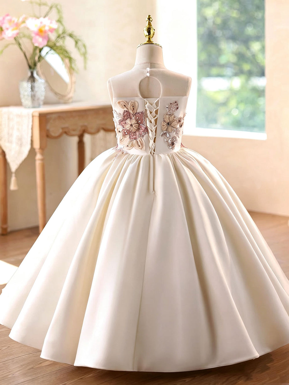 Dreamy Vow D379 Off White girls formal gown, back