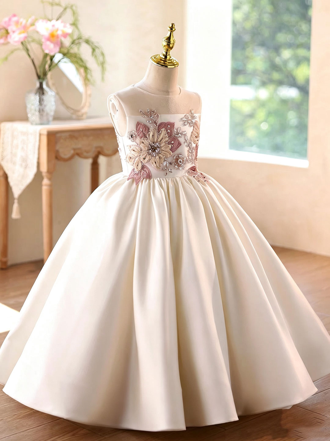 Dreamy Vow D379 Off White girls formal gown, front