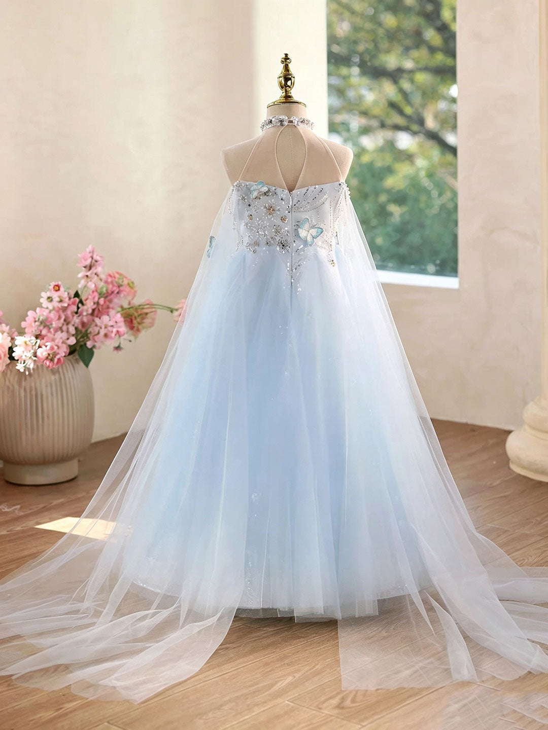 Dreamy Vow D381 Blue girls formal gown, back