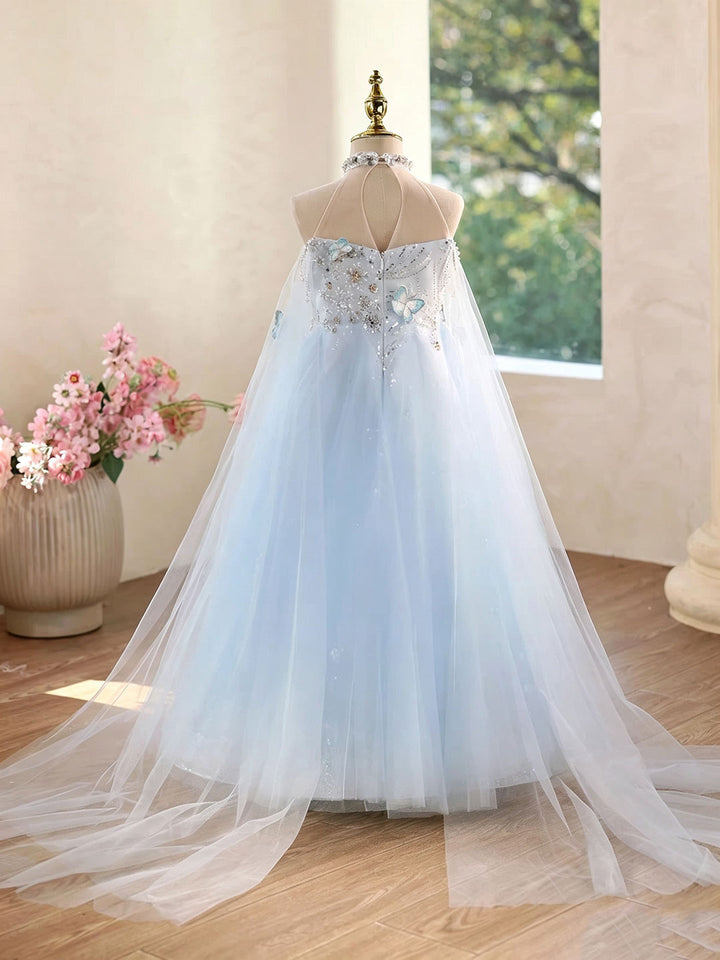 Dreamy Vow D381 Blue girls formal gown, back