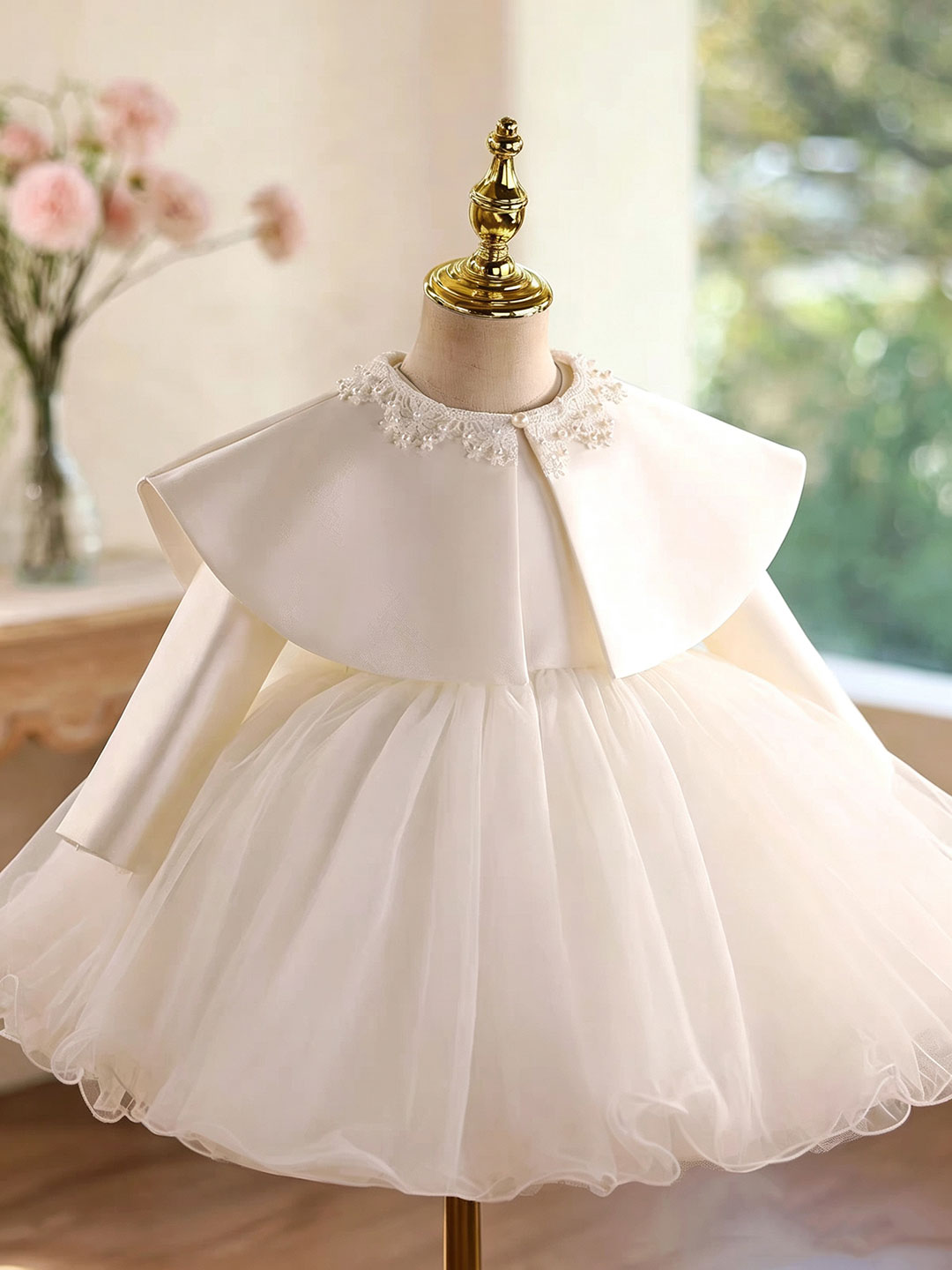 White D610 girls dress side front