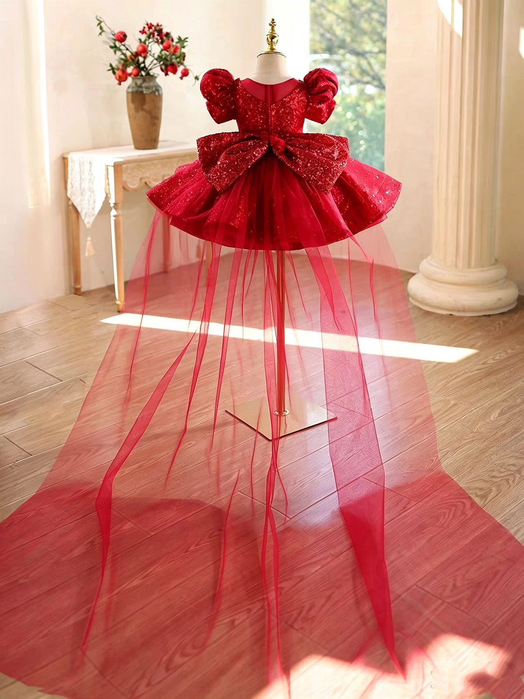 Dreamy Vow J925 Red girls occasion dress, back