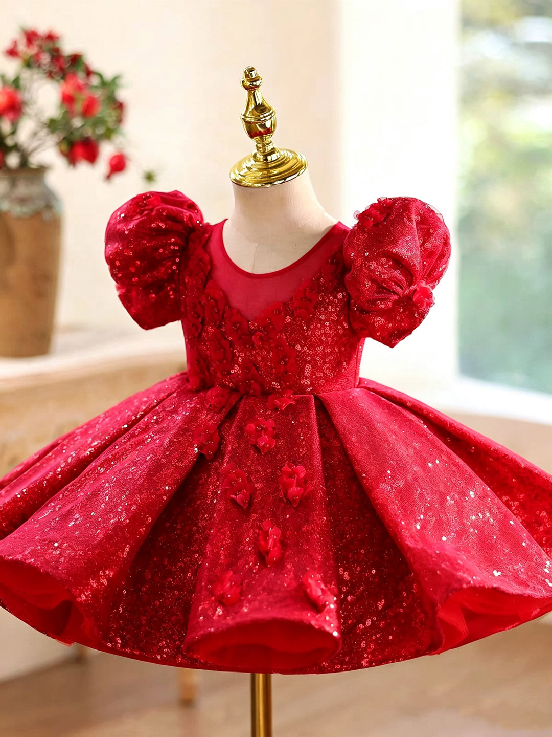 Dreamy Vow J925 Red girls occasion dress, bodice detail