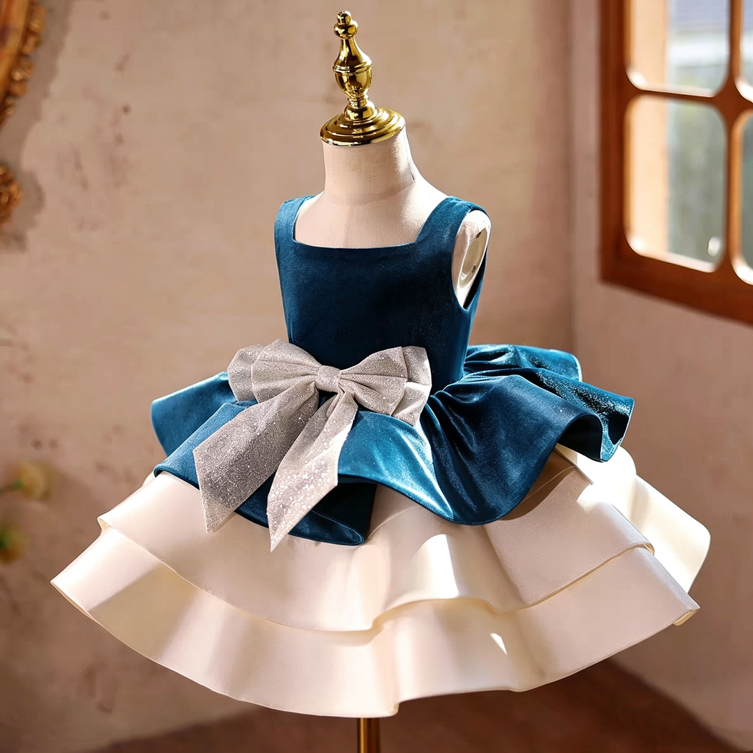 Dreamy Vow J926 Turquoise girls occasion dress, angled front