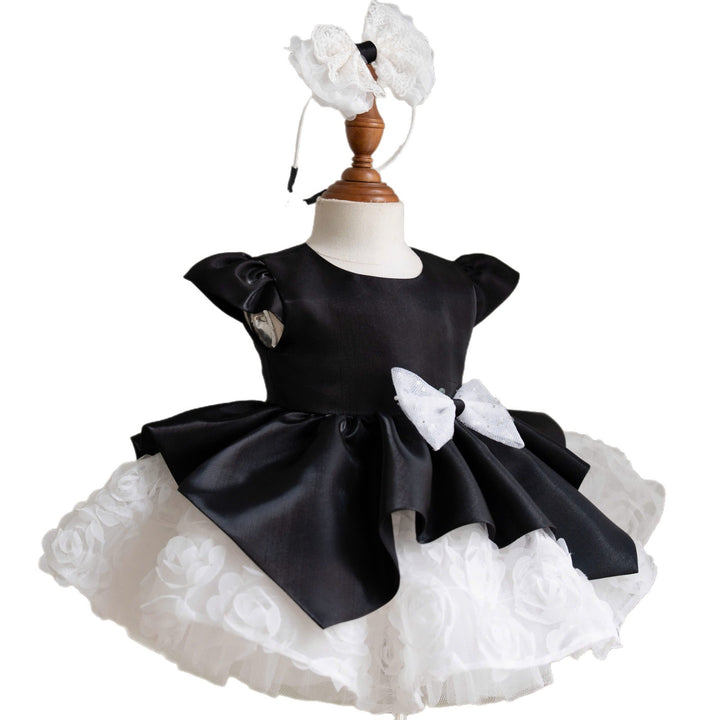 Dreamy Vow J927 Black White girls occasion dress, front