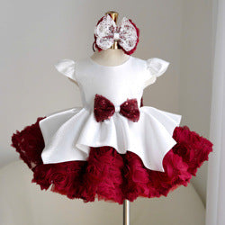 Dreamy Vow J927 White Red girls occasion dress, front