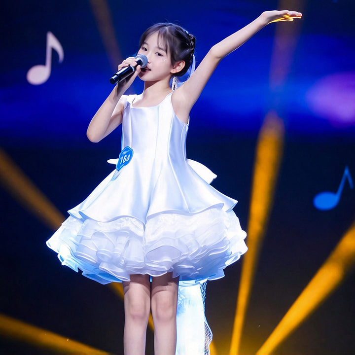 Dreamy Vow J928 Blue girls occasion dress, performance front
