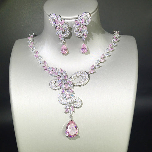 Scroll Pendant Necklace and Drop Earrings Set LE106