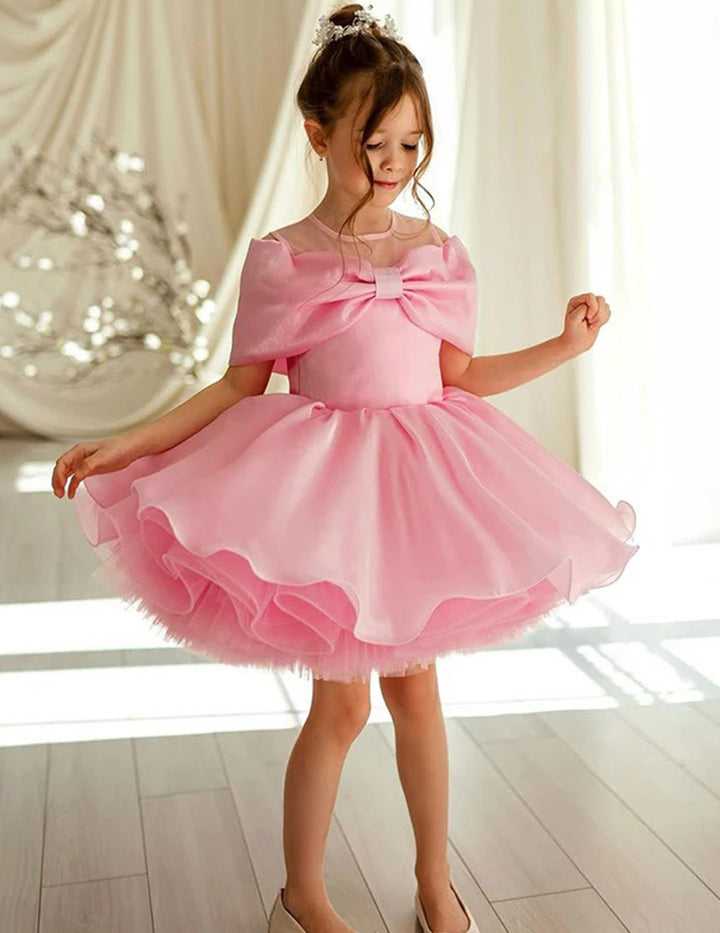 Dreamy Vow M088 Pink girls occasion dress, model front