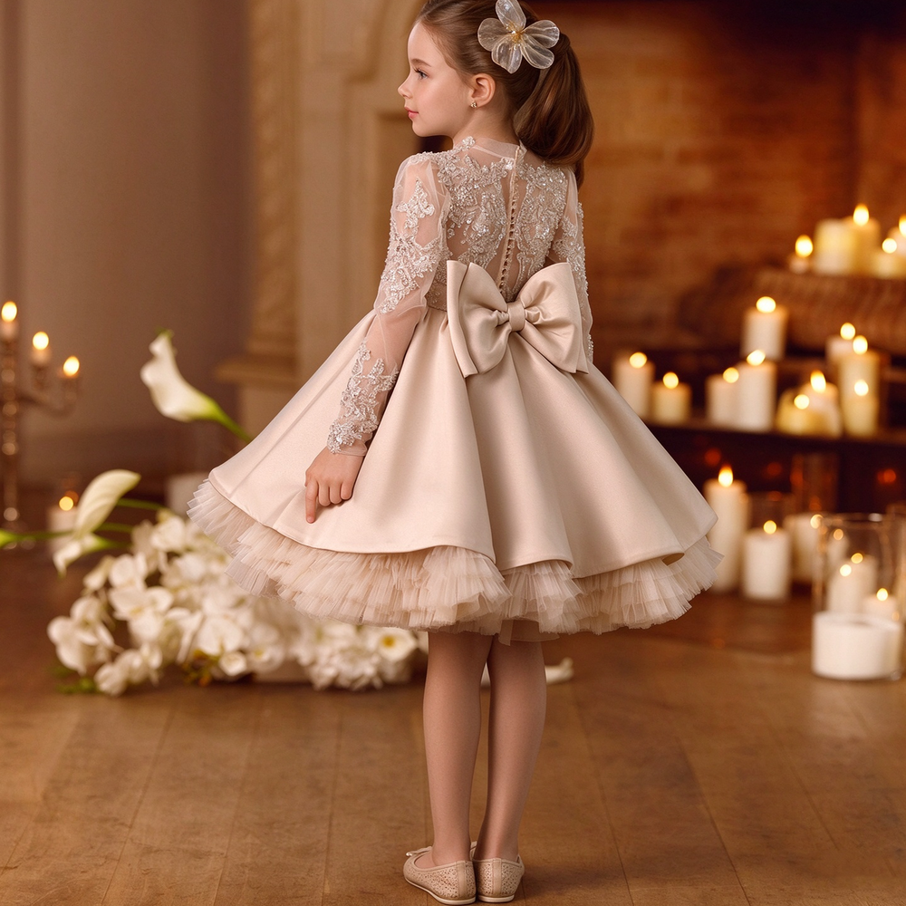 Dreamy Vow M091 Champagne girls occasion dress, back