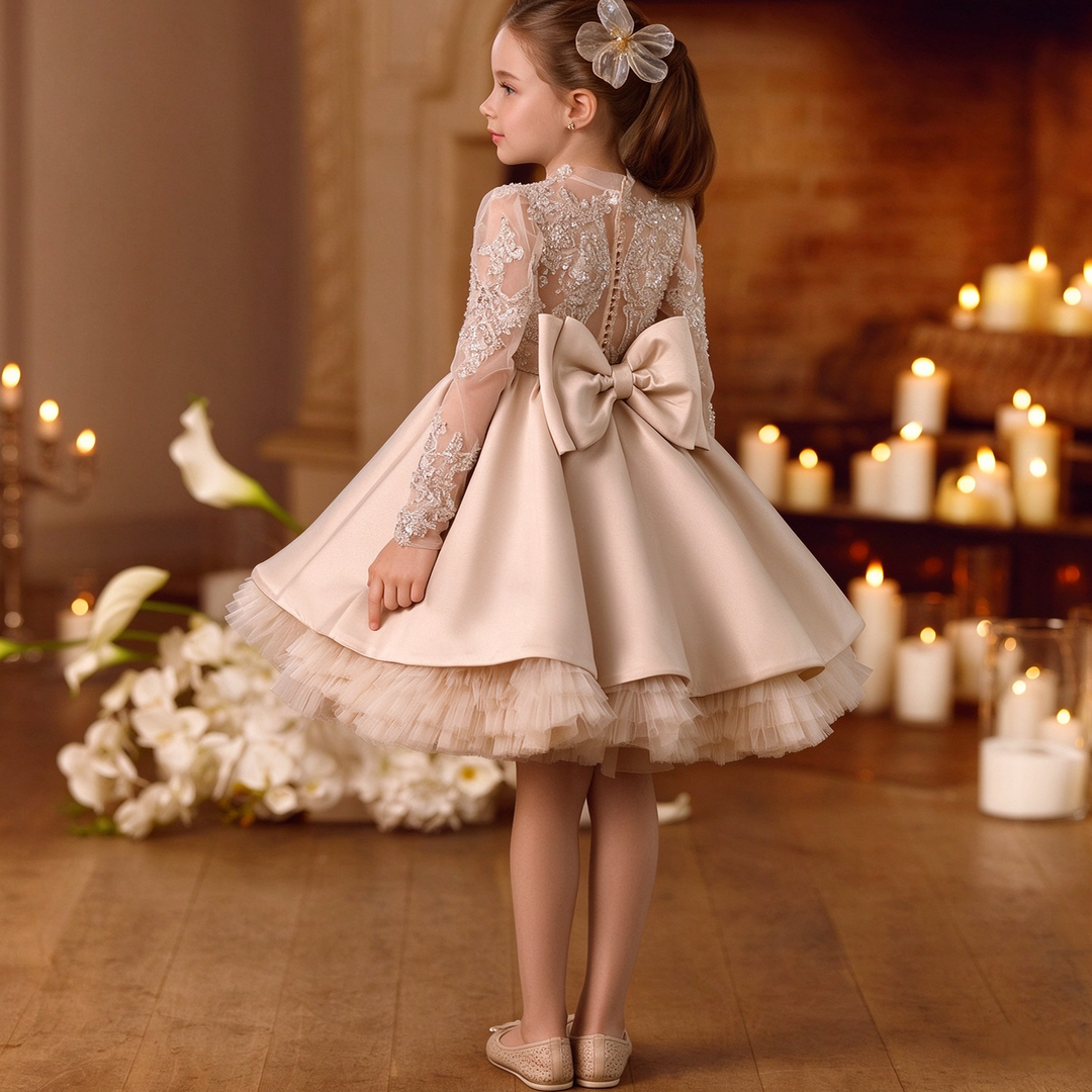 Dreamy Vow M091 Champagne girls occasion dress, back