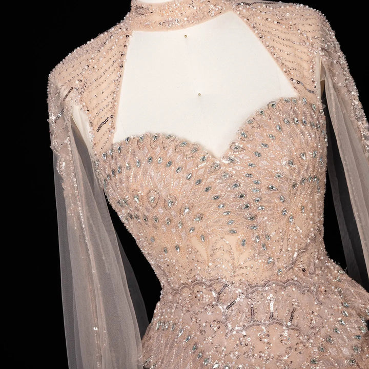 Dreamy Vow SS018 champagne beaded sequin sweetheart bodice detail